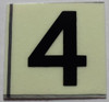 PHOTOLUMINESCENT DOOR NUMBER 4 SIGN PHOTOLUMINESCENT DOOR NUMBER 4 SIGN