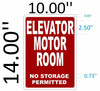 ELEVATOR MOTOR ROOM SIGN (Red Background, reflective, Aluminium) ELEVATOR MOTOR ROOM SIGN (Red Background, reflective, Aluminium)