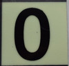 PHOTOLUMINESCENT DOOR NUMBER 0 SIGN