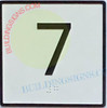 ELEVATOR FLOOR NUMBER 7 SIGN- ELEVATOR JAMB PLATE FLOOR 7 DOB SIGN