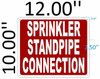 SPRINKLER STANDPIPE CONNECTION Hpd Sign SPRINKLER STANDPIPE CONNECTION Hpd Sign