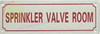 Sprinkler Valve Room Signage