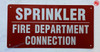COMBINATION FIRE DEPARTMENT CONNECTION Compliance Sign