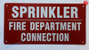 SPRINKLER FIRE DEPARTMENT CONNECTION SIGN