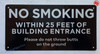 NO SMOKING WITHIN 25 FEET OF BUILDING ENTRANCE HPD SIGN