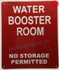 WATER BOOSTER ROOM HPD SIGN