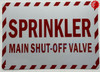 SPRINKLER MAIN SHUT-OFF VALVE DOB SIGN SPRINKLER MAIN SHUT-OFF VALVE DOB SIGN