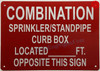 COMBINATION SPRINKLER STANDPIPE CURB BOX LOCATED FEET OPPOSITE THIS DOB SIGN