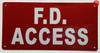 F.D. Access Sign, Fire Department Access SIGNAGE