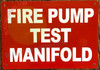 FIRE PUMP TEST MANIFOLD DOB SIGN