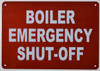 BOILER EMERGENCY SHUT-OFF SAFETY SIGN