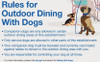 NYC RESTURANT REQUIRED SIGN-RULES FOR OUTDOOR DINING WITH DOGS WINDOW STICKER
