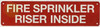 FIRE SPRINKLER RISER INSIDE SIGN, Fire Safety SAFETY SIGN
