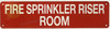FIRE SPRINKLER RISER ROOM, Fire Safety Compliance Sign