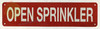 OPEN SPRINKLER SIGN, Fire Safety DOB SIGN OPEN SPRINKLER SIGN, Fire Safety DOB SIGN