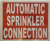 AUTOMATIC SPRINKLER CONNECTION SIGN