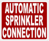 AUTOMATIC SPRINKLER CONNECTION   Sign
