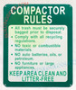 COMPACTOR RULES SAFETY SIGN