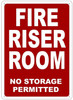 FIRE Riser Room Sign FIRE Riser Room Sign