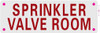SPRINKLER VALVE ROOM SAFETY SIGN