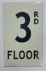 FLOOR NUMBER Sign3RD FLOOR SignPHOTOLUMINESCENT GLOW IN THE DARK SIGN FLOOR NUMBER Sign3RD FLOOR SignPHOTOLUMINESCENT GLOW IN THE DARK SIGN
