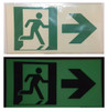 GLOW IN THE DARK HIGH INTENSITY SELF STICKING PVC GLOW IN THE DARK SAFETY GUIDANCE Sign"EXIT" SIGNAGE 4.5X9 WITH RUNNING MAN AND RIGHT ARROW