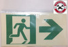 GLOW IN THE DARK HIGH INTENSITY SELF STICKING PVC GLOW IN THE DARK SAFETY GUIDANCE Sign"EXIT" HPD SIGN 4.5X9 WITH RUNNING MAN AND RIGHT ARROW