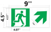 GLOW IN THE DARK HIGH INTENSITY SELF STICKING PVC GLOW IN THE DARK SAFETY GUIDANCE Sign"EXIT" SAFETY SIGN4.5X9 WITH RUNNING MAN AND UP RIGHT ARROW