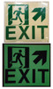 GLOW IN THE DARK HIGH INTENSITY SELF STICKING PVC GLOW IN THE DARK SAFETY GUIDANCE Sign"EXIT" SIGNAGE 9X10 WITH RUNNING MAN AND UP RIGHT ARROW