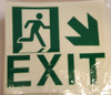 GLOW IN THE DARK HIGH INTENSITY SELF STICKING PVC GLOW IN THE DARK SAFETY GUIDANCE Sign" EXIT" SAFETY SIGN9X10 WITH RUNNING MAN AND DOWN RIGHT ARROW
