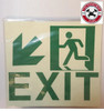 GLOW IN THE DARK HIGH INTENSITY SELF STICKING PVC GLOW IN THE DARK SAFETY GUIDANCE Sign"EXIT" HPD SIGN 9X10 WITH RUNNING MAN AND DOWN LEFT ARROW