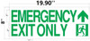 GLOW IN THE DARK HIGH INTENSITY SELF STICKING PVC GLOW IN THE DARK SAFETY GUIDANCE Sign"EMERGENCY EXIT ONLY" SAFETY SIGN8X19.9 WITH RUNNING MAN AND UP ARROW