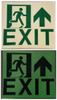 GLOW IN THE DARK HIGH INTENSITY SELF STICKING PVC GLOW IN THE DARK SAFETY GUIDANCE Sign"EXIT" SIGNAGE 9X10 WITH RUNNING MAN AND UP ARROW