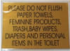 TOILET-Please do not flush Compliance Sign