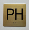 PH Elevator Jamb Plate SIGNAGE With Braille and raised number-Elevator PENTHOUSE number SIGNAGE