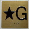 STAR G Elevator Jamb Plate DOB SIGN With Braille and raised number-Elevator STAR GROUND floor number DOB SIGN