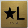 STAR L Elevator Jamb Plate sign With Braille and raised number-Elevator STAR LOBBY floor number sign