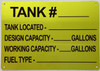 Tank # SIGNAGE -Tank Number SIGNAGE Tank # SIGNAGE -Tank Number SIGNAGE