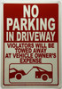 No parking in driveway with image SAFETY SIGN