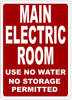 Main Electric Room Sign
