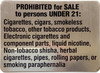 PROHIBITED FOR SALE TO PERSON UNDER 21: CIGARETTESS, CIGARS SIGN- NYC REQUIRED DOB SIGN PROHIBITED FOR SALE TO PERSON UNDER 21: CIGARETTESS, CIGARS SIGN- NYC REQUIRED DOB SIGN