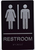 RESTROOM SIGN Tactile Graphics Grade 2 Braille Text with raised letters, Material: Aluminum, Safety Sign for Office, school Hospital, brush BLACK