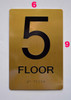 Stair and floor HPD SIGN Raised letters , Raised Image & Grade 2 Braille - Includes Red Adhesive pad for Easy Installation