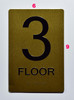 Stair and floor HPD SIGN Raised letters , Raised Image & Grade 2 Braille - Includes Red Adhesive pad for Easy Installation