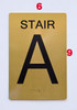 Stair and floor HPD SIGN Raised letters , Raised Image & Grade 2 Braille - Includes Red Adhesive pad for Easy Installation