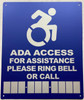 ADA ACCESS FOR ASSISTANCE PLEASE RING BELL OR CALL SIGNAGE