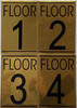 Floor Number set Sign  Metal Floor Signs, Aluminum Signs for First, Second, Third, Fourth Floor SIGN