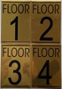 Floor Number set HPD SIGN  Metal Floor Signs, Aluminum Signs for First, Second, Third, Fourth Floor HPD SIGN