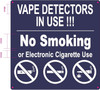 VAPE DETECTOR IN USE Signno smoking or electronic Cigarette