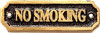 BRASS/BLACK NO SMOKING Compliance Sign